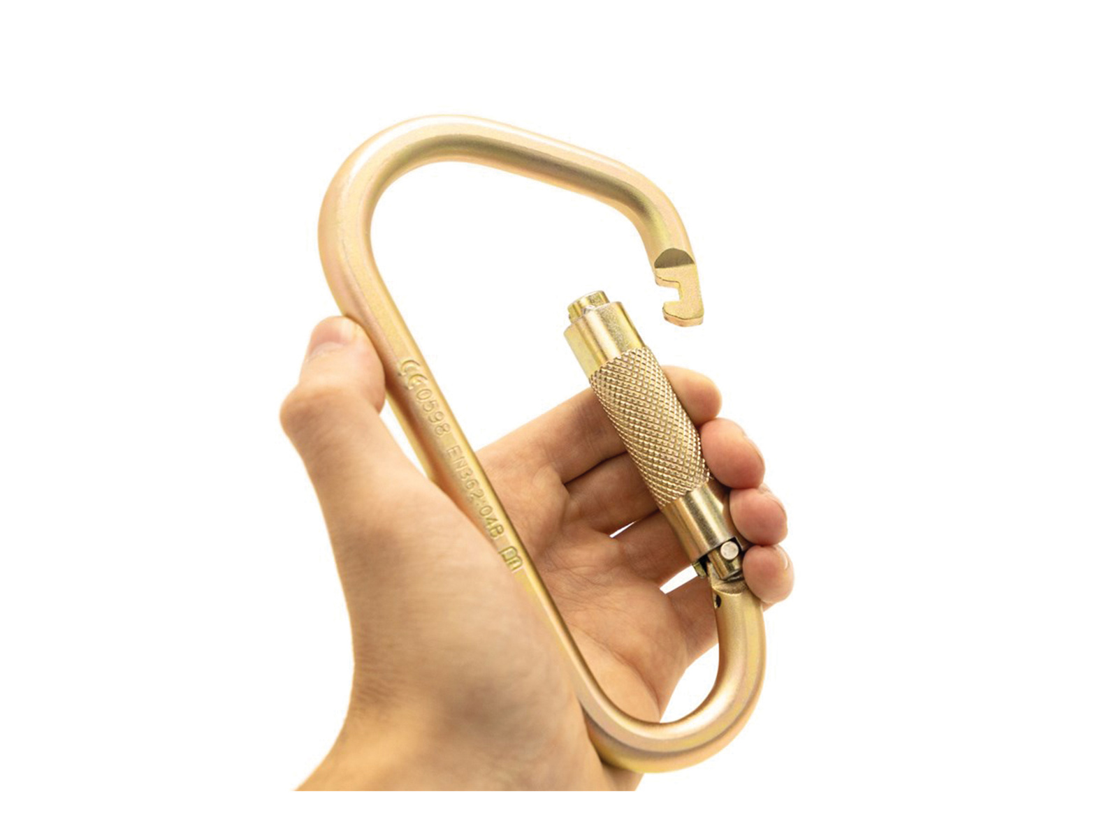 visc kh307ssp1 steel firemans karabiner open